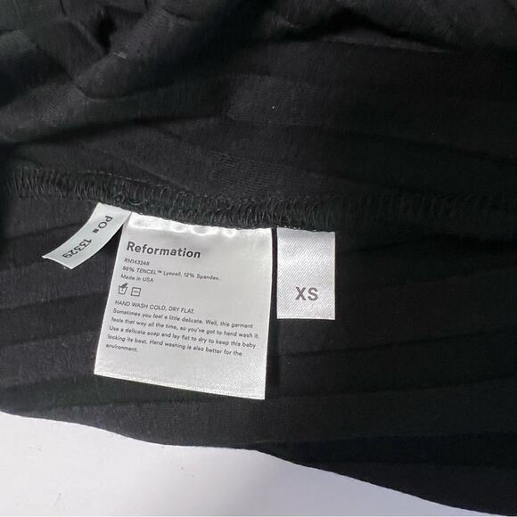 Reformation Sz XS Libra Ribbed Knit Dress Long Sleeve Black - Picture 4 of 7